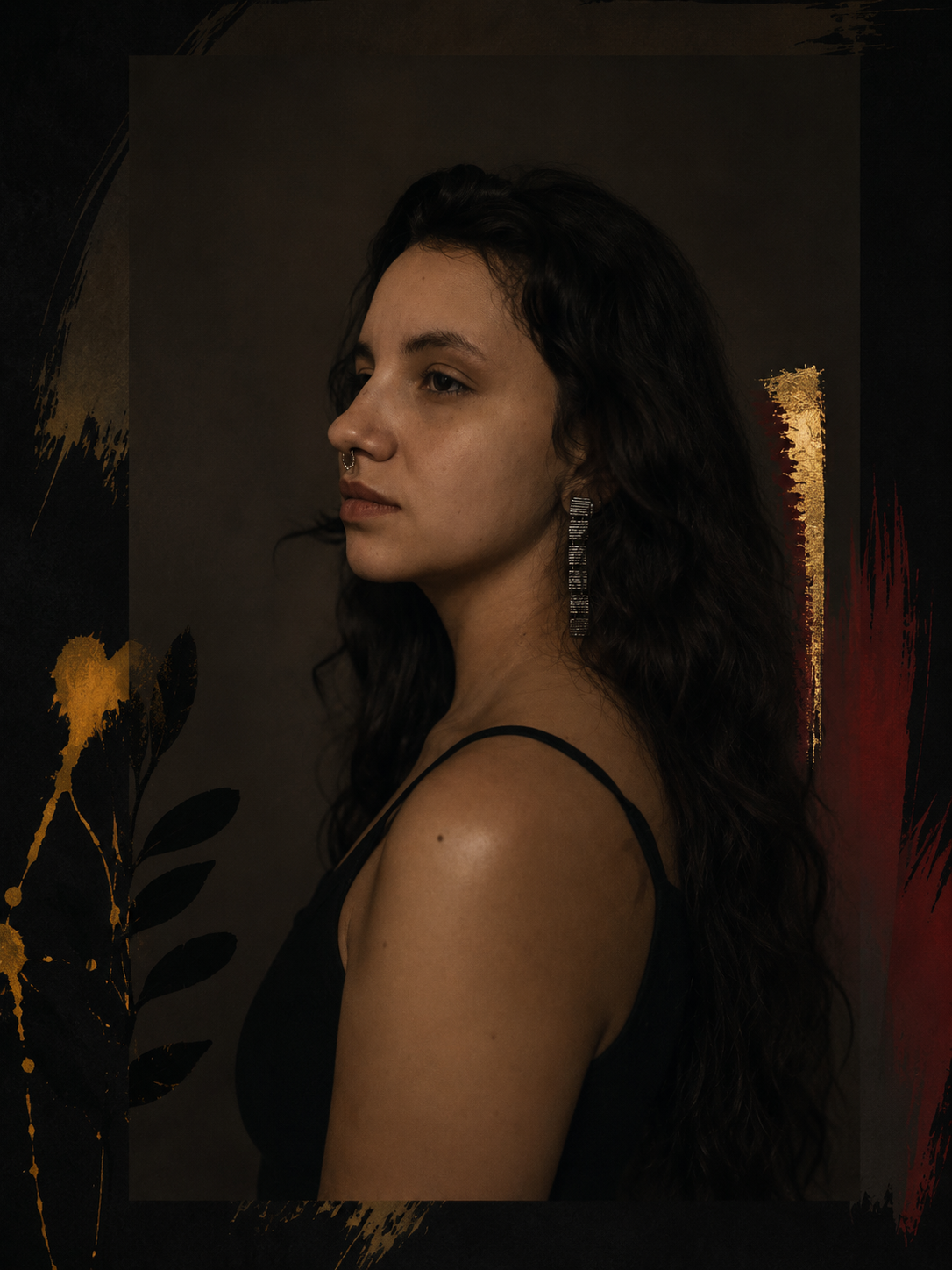 Retrato de Victória Silveira Domingues em luz baixa